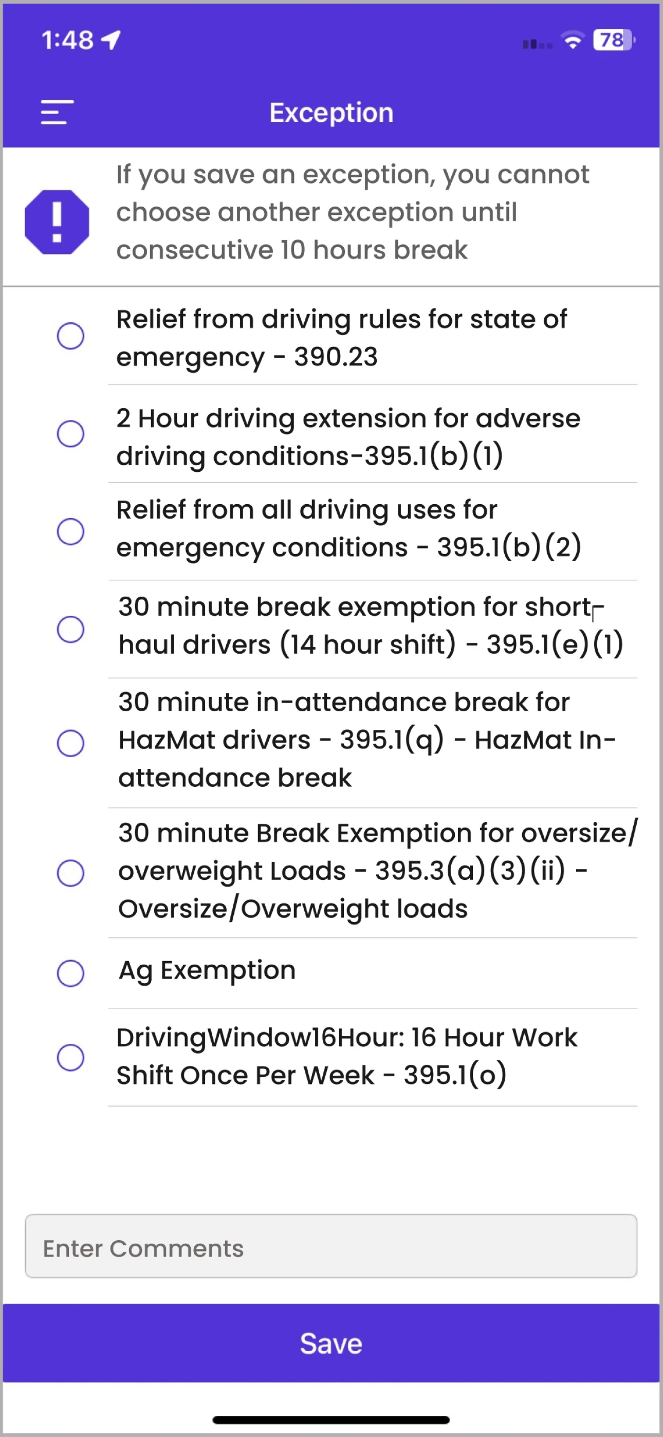ELD Mandate HOS screenshot